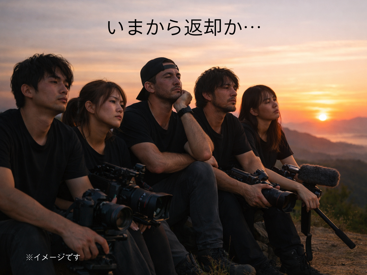 機材返却に疲弊する撮影スタッフ