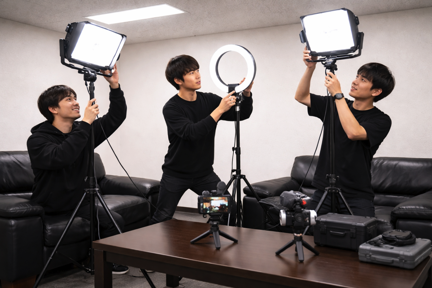 会議室での照明が困難な様子