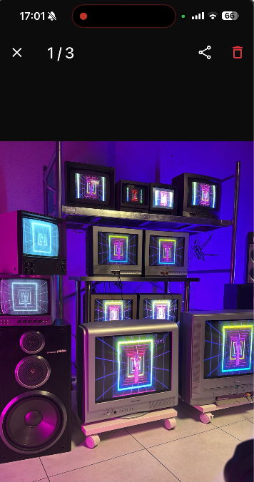 Pro cam Xで撮影したブラウン管テレビ